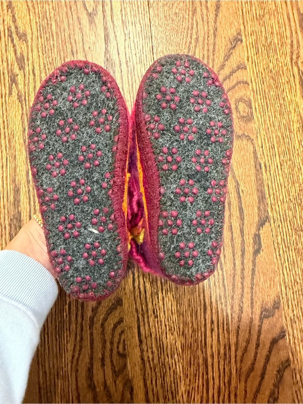 Garnet Hill Pink Penguin Slipper Socks for Kids